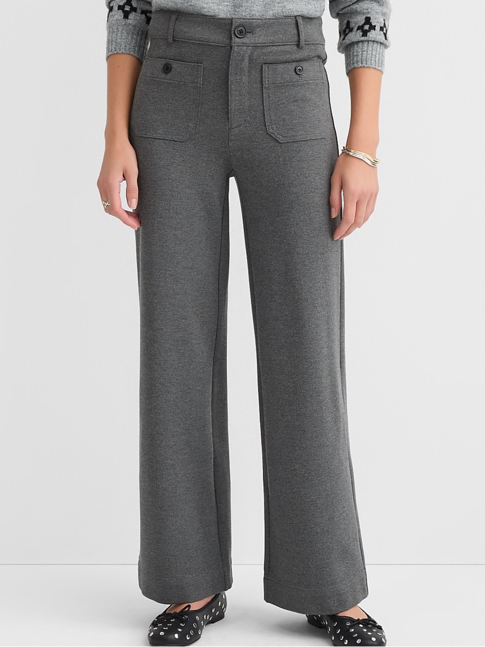 🚨NWT🚨 LOFT Palmer Wide Leg Pants in heathered ponte